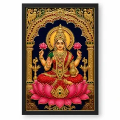 Varamahalakshmi — Tanjore Art Frame — black frame clean