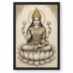 Varalakshmi — Monochrome Sketch Frame — black frame clean