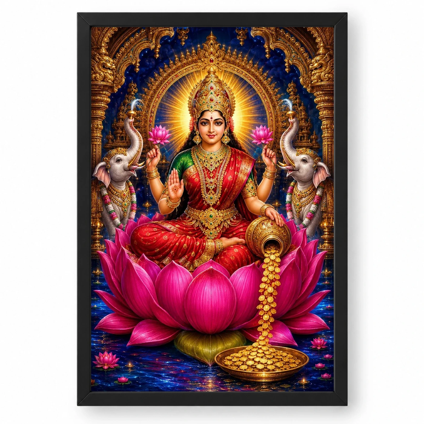 Varalakshmi — Large Statement Wall Frame 1 Varalakshmi — Large Statement Wall Frame — black frame clean