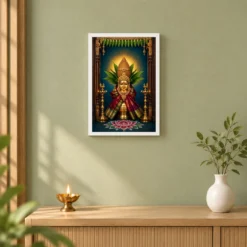 Varalakshmi — Vertical Entrance Frame 14 Varalakshmi — Vertical Entrance Frame — white frame distant wall