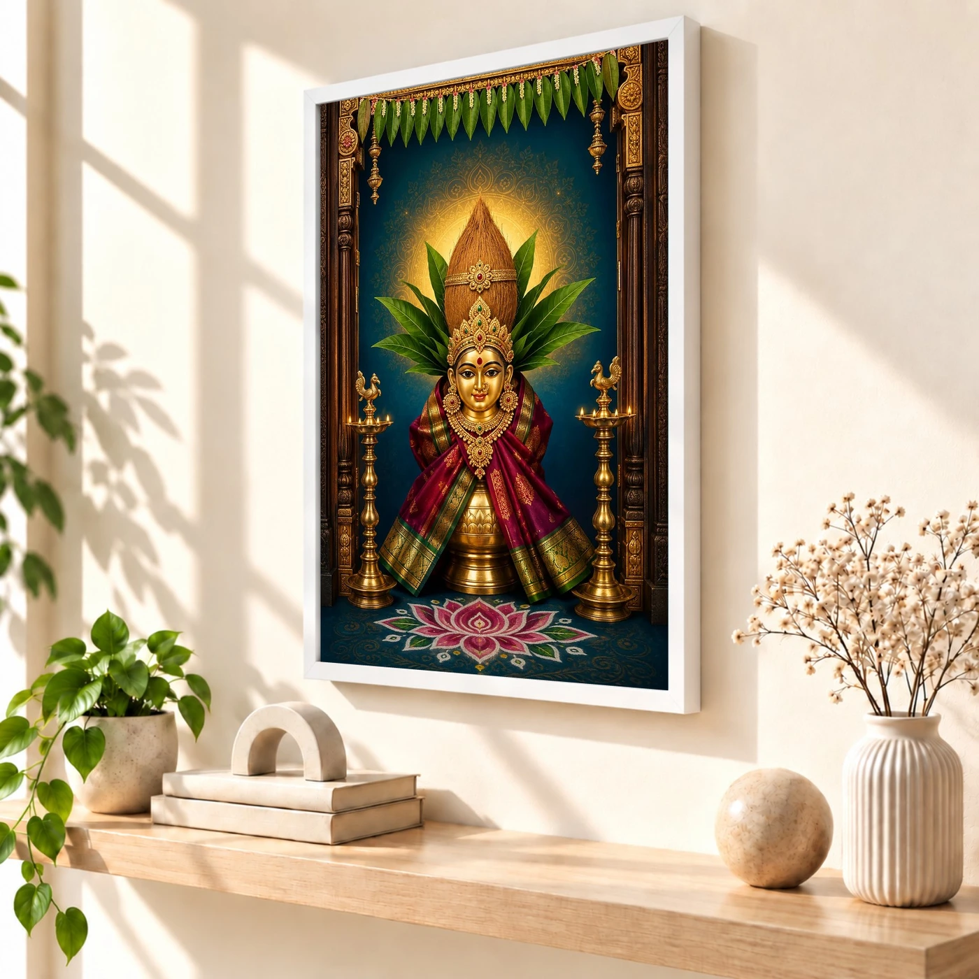 Varalakshmi — Vertical Entrance Frame 57 Varalakshmi — Vertical Entrance Frame — white frame