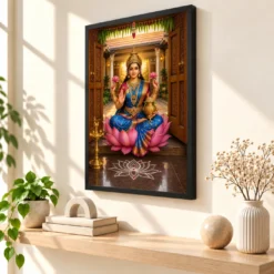 Varalakshmi — Housewarming Gift Frame — black frame console