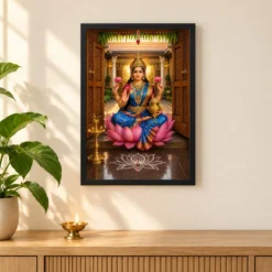 Varalakshmi — Housewarming Gift Frame — black frame pooja shelf