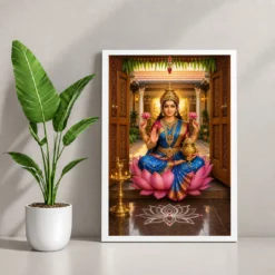 Varalakshmi — Housewarming Gift Frame — white frame console