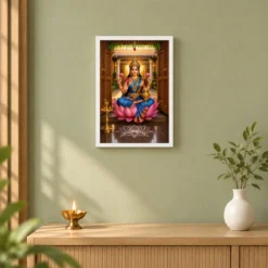 Varalakshmi — Housewarming Gift Frame — white frame distant wall
