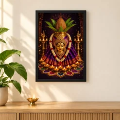 Varalakshmi — Diwali Gifting Edition Frame — black frame pooja shelf