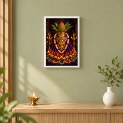 Varalakshmi — Diwali Gifting Edition Frame — white frame distant wall