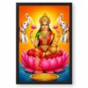 Classic Gaja Varalakshmi Photo Frame – Saffron Lotus Art — black frame clean