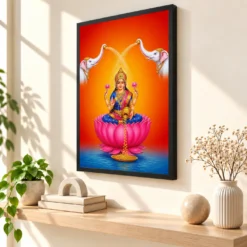 Water Arch Varalakshmi Photo Frame – Blue Saffron Art — black frame console