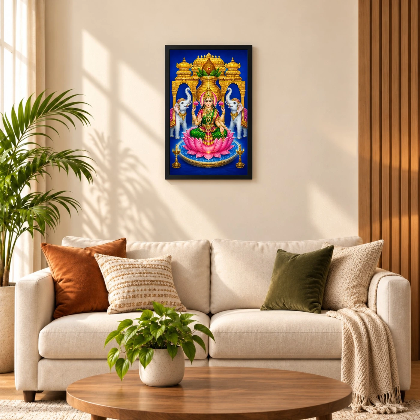 Royal Blue Kalash Varalakshmi Photo Frame – Temple Lotus Art 58 Royal Blue Kalash Varalakshmi Photo Frame – Temple Lotus Art — black frame