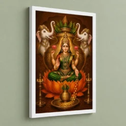 Bronze Amber Varalakshmi Photo Frame – Orange Lotus Art — white frame angled wall