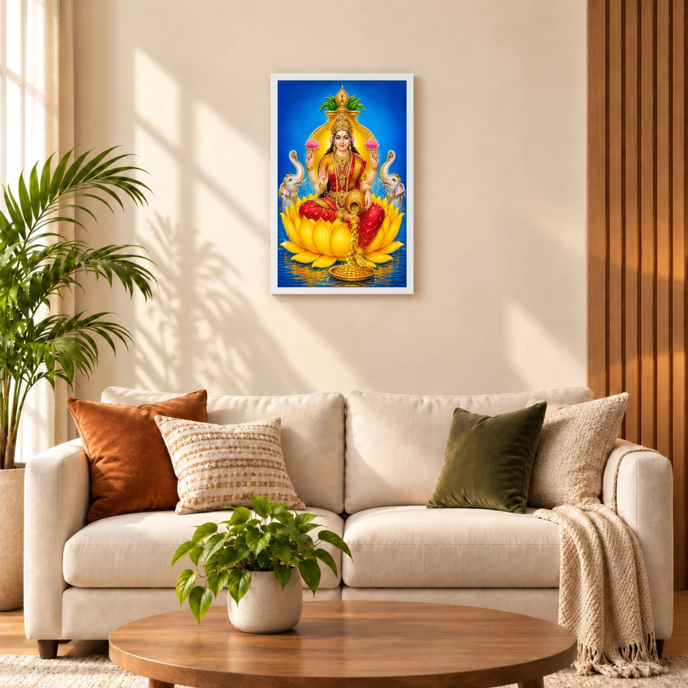 Golden Lotus Varalakshmi Photo Frame – Yellow Prosperity Art 9 Golden Lotus Varalakshmi Photo Frame – Yellow Prosperity Art — white frame sofa