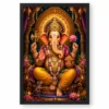 Lord Ganesha Royal Jewel-Toned Portrait Photo Frame — black frame clean