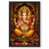 Lord Ganesha Heritage Temple Architecture Backdrop Photo Frame — black frame clean