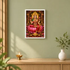 Mahalakshmi Grand Festival Flower Decoration Photo Frame 14 Mahalakshmi Grand Festival Flower Decoration Photo Frame — white frame distant wall