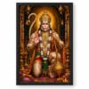 Lord Hanuman Royal Jewel-Toned Portrait Photo Frame — black frame clean