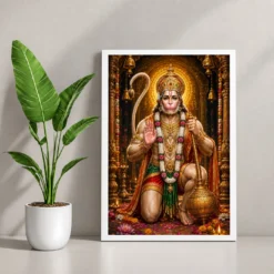 Lord Hanuman Royal Jewel-Toned Portrait Photo Frame 12 Lord Hanuman Royal Jewel-Toned Portrait Photo Frame — white frame console