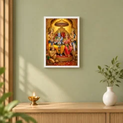 Ram Darbar Ornate Golden Temple Darshan Photo Frame 14 Ram Darbar Ornate Golden Temple Darshan Photo Frame — white frame distant wall