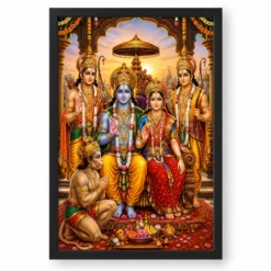 Ram Darbar Serene Sunrise Blessing Photo Frame — black frame clean