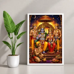 Ram Darbar Cosmic Celestial Aura Photo Frame — white frame console