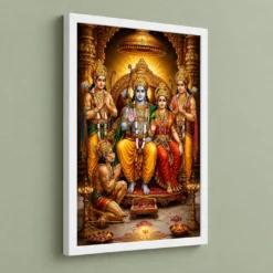 Ram Darbar Heritage Temple Architecture Backdrop Photo Frame — white frame angled wall