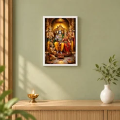 Ram Darbar Heritage Temple Architecture Backdrop Photo Frame — white frame distant wall
