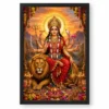 Durga Maa Serene Sunrise Blessing Photo Frame — black frame clean