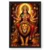 Durga Maa Royal Jewel-Toned Portrait Photo Frame — black frame clean