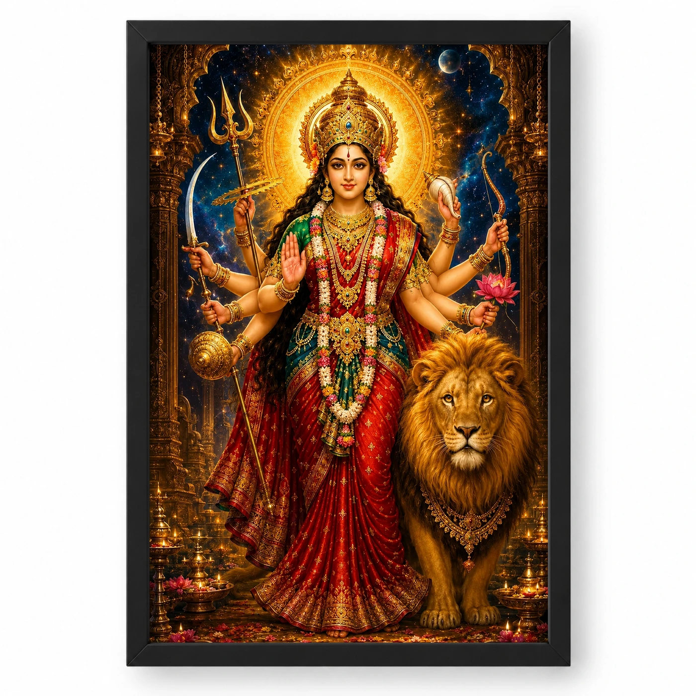 Durga Maa Cosmic Celestial Aura Photo Frame 1 Durga Maa Cosmic Celestial Aura Photo Frame — black frame clean
