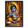 Bal Krishna Peaceful Home Mandir Composition Photo Frame 18 Bal Krishna Peaceful Home Mandir Composition Photo Frame — black frame clean