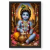 Bal Krishna Heritage Temple Architecture Backdrop Photo Frame — black frame clean
