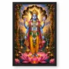 Lord Vishnu Lotus And Diya Radiance Photo Frame — black frame clean