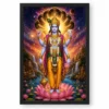 Lord Vishnu Cosmic Celestial Aura Photo Frame — black frame clean