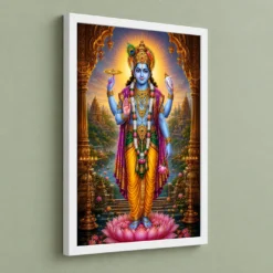Lord Vishnu Heritage Temple Architecture Backdrop Photo Frame 13 Lord Vishnu Heritage Temple Architecture Backdrop Photo Frame — white frame angled wall