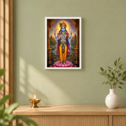 Lord Vishnu Heritage Temple Architecture Backdrop Photo Frame 14 Lord Vishnu Heritage Temple Architecture Backdrop Photo Frame — white frame distant wall