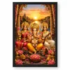 Lakshmi Saraswati Ganesha Serene Sunrise Blessing Photo Frame 19 Lakshmi Saraswati Ganesha Serene Sunrise Blessing Photo Frame — black frame clean