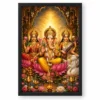 Lakshmi Saraswati Ganesha Vivid Premium Spiritual Poster Art Photo Frame 18 Lakshmi Saraswati Ganesha Vivid Premium Spiritual Poster Art Photo Frame — black frame clean