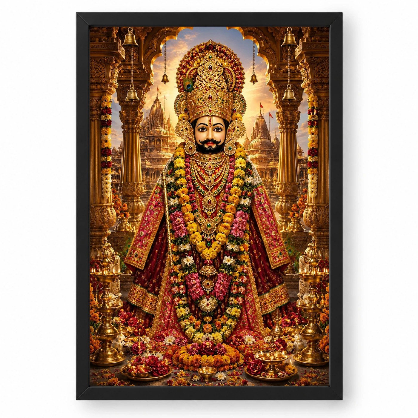 Khatu Shyam Heritage Temple Architecture Backdrop Photo Frame 1 Khatu Shyam Heritage Temple Architecture Backdrop Photo Frame — black frame clean