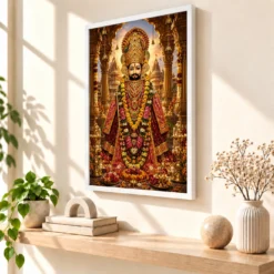 Khatu Shyam Heritage Temple Architecture Backdrop Photo Frame 15 Khatu Shyam Heritage Temple Architecture Backdrop Photo Frame — white frame warm console