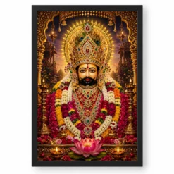 Khatu Shyam Vivid Premium Spiritual Poster Art Photo Frame — black frame clean
