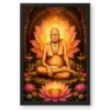Swami Samarth Lotus And Diya Radiance Photo Frame — black frame clean