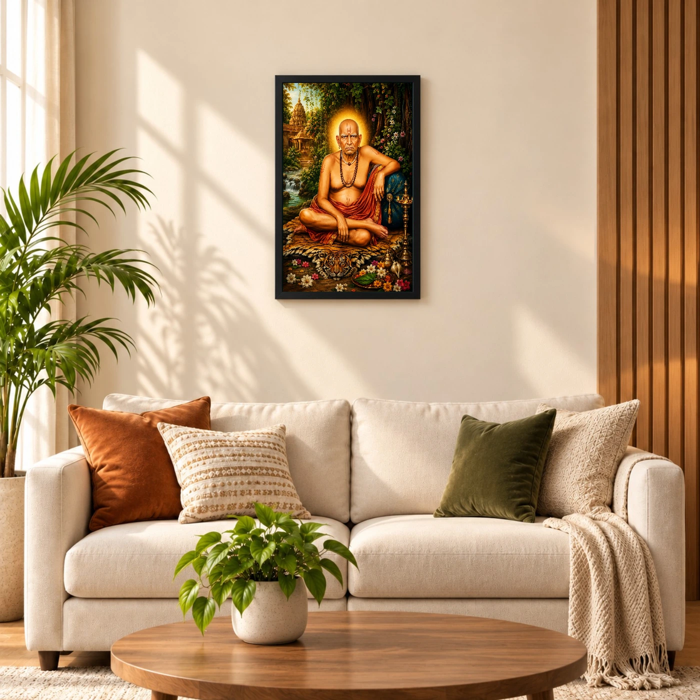 Swami Samarth Traditional Indian Miniature-Inspired Devotional Art Photo Frame 8 Swami Samarth Traditional Indian Miniature-Inspired Devotional Art Photo Frame — black frame sofa