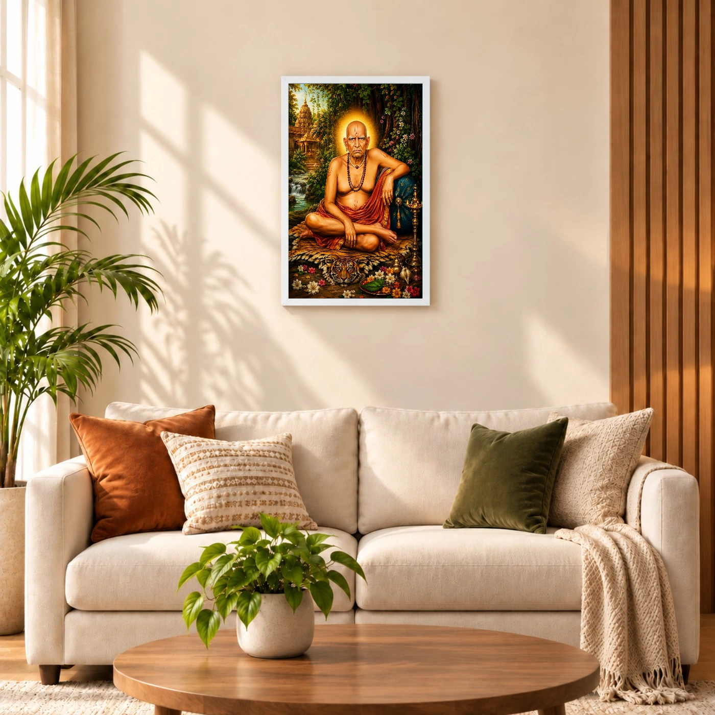 Swami Samarth Traditional Indian Miniature-Inspired Devotional Art Photo Frame 9 Swami Samarth Traditional Indian Miniature-Inspired Devotional Art Photo Frame — white frame sofa