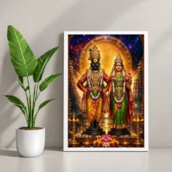 Vitthal Rukmini Cosmic Celestial Aura Photo Frame 12 Vitthal Rukmini Cosmic Celestial Aura Photo Frame — white frame console