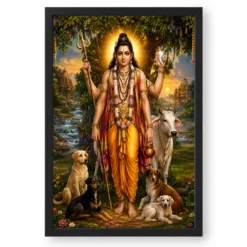 Dattatreya Royal Jewel-Toned Portrait Photo Frame — black frame clean