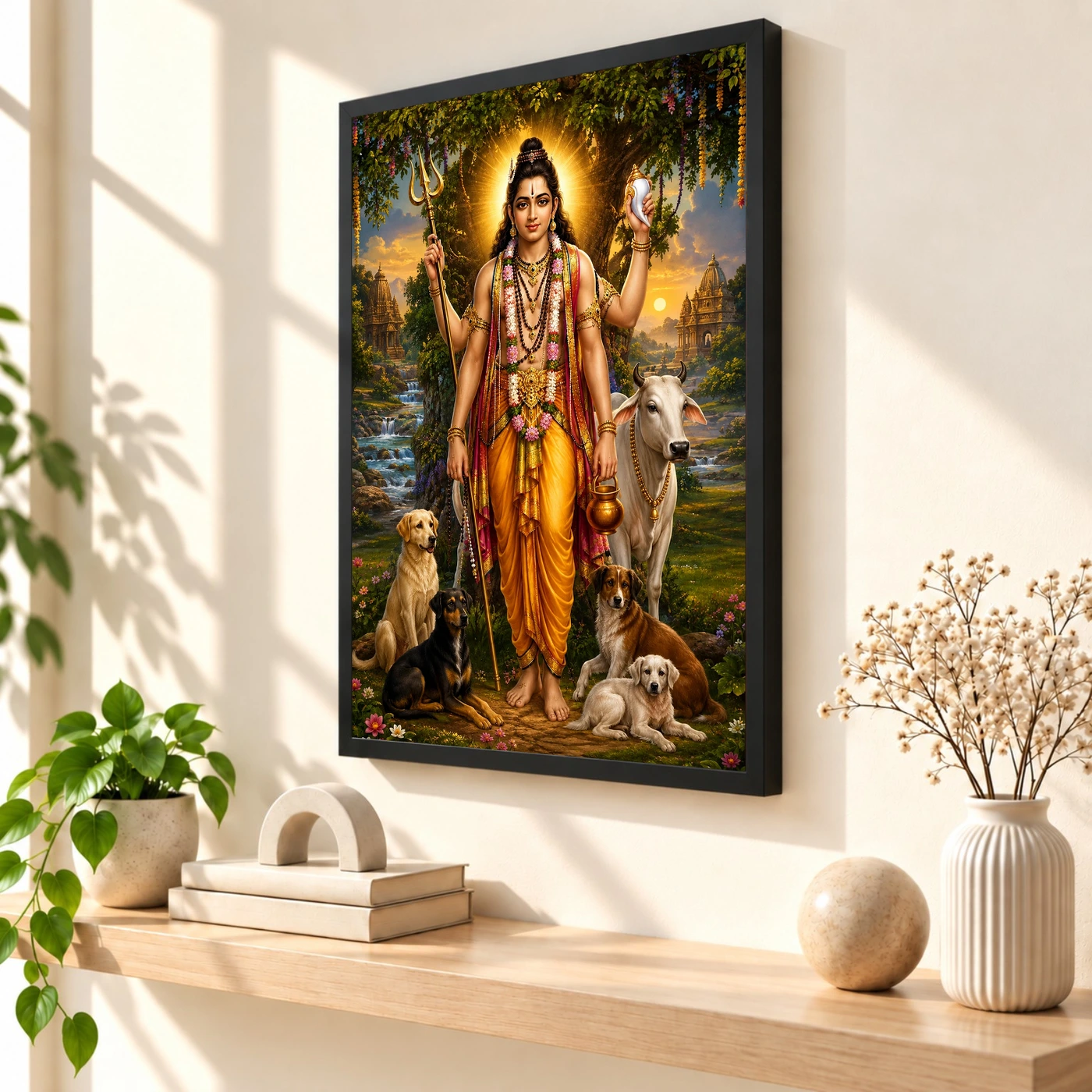 Dattatreya Royal Jewel-Toned Portrait Photo Frame 2 Dattatreya Royal Jewel-Toned Portrait Photo Frame — black frame console