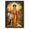 Dattatreya Traditional Indian Miniature-Inspired Devotional Art Photo Frame — black frame clean