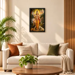 Dattatreya Peaceful Home Mandir Composition Photo Frame — black frame sofa