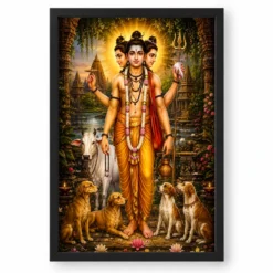 Dattatreya Heritage Temple Architecture Backdrop Photo Frame — black frame clean