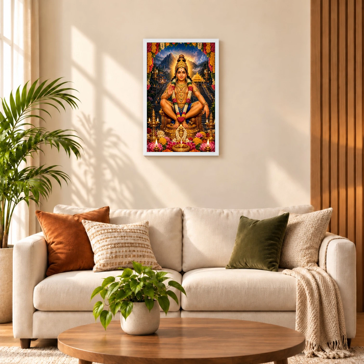 Ayyappa Swamy Grand Festival Flower Decoration Photo Frame 9 Ayyappa Swamy Grand Festival Flower Decoration Photo Frame — white frame sofa